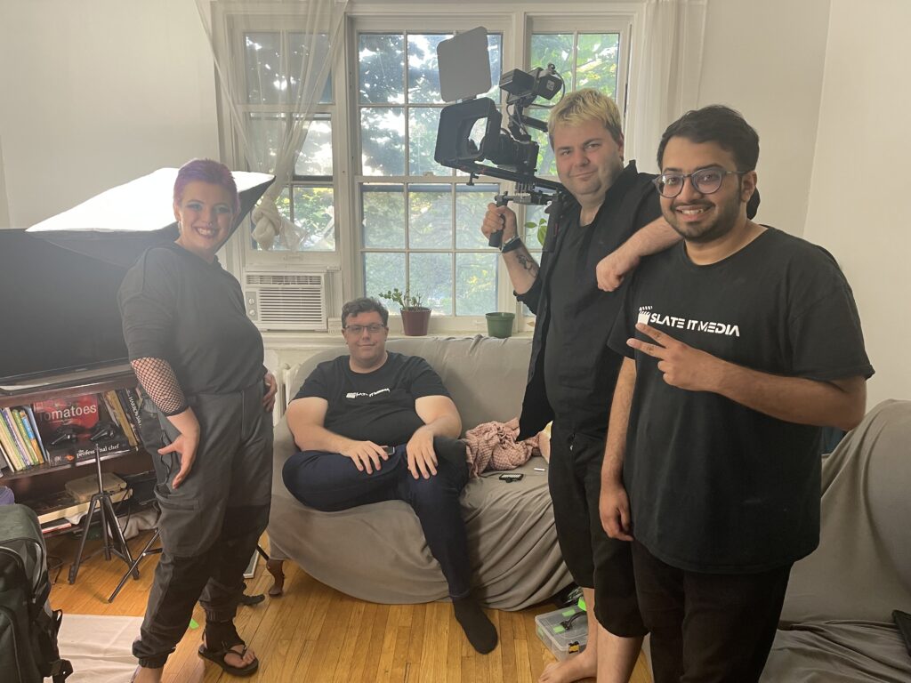 Behind The Scenes, the production crew on break